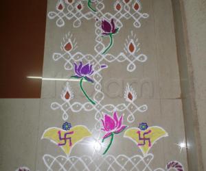 Rangoli: chikku lamp kolam