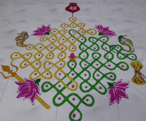 Rangoli: ARDHA NAREESHWARA  KOLAM-IN CHIKKU-MAHASHIVRATHRI SPL.
