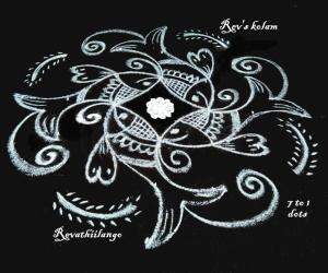 Rangoli: Rev's daily fish kolam.