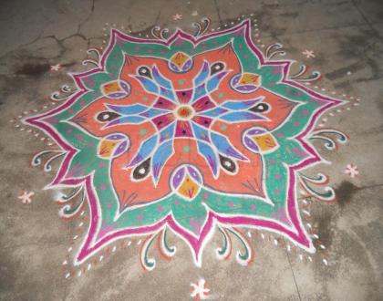 The homework rangoli given by Rajam Mam & Admin "Submission".
