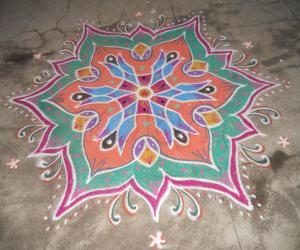 The homework rangoli given by Rajam Mam & Admin "Submission".