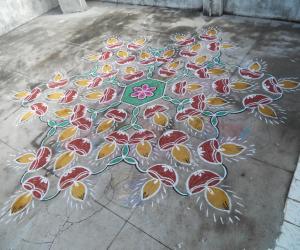 Deepam kolam in star view.