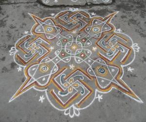 Rangoli: Rev's Varalakshmi pooja special creation.
