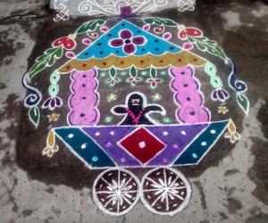 Rangoli: Rev's margazhi thear kolam, Creation 9.