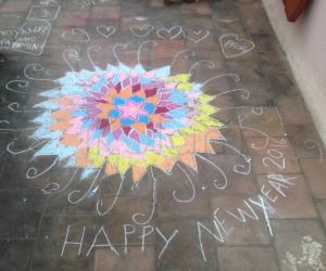 Rangoli: baby priya's newyear kolam 