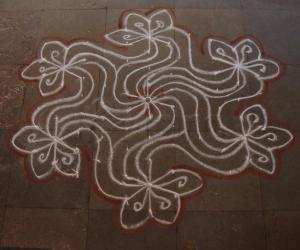 Rangoli: simple dotted kolam