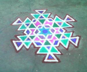 Rangoli: lakshmi kolam