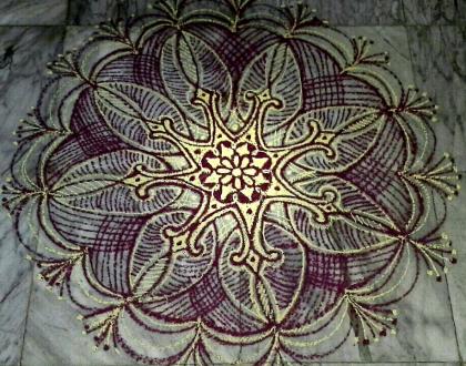 freehand rangoli  with colours