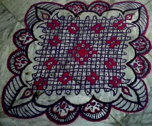Chikku kolam with 21-1 straight dots from my margazhi collections