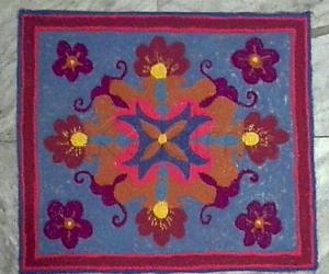 Rangoli: Designer mat rangoli without diya in light