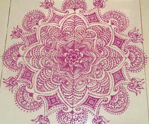 Margazhi Kolam Day 8 - A freehand design with recycled colour. 