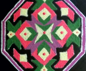 Rangoli: Margazhi Day 10 Kolam -  Spot designed dotted rangoli  with 13×5; till 5 straight dots. 