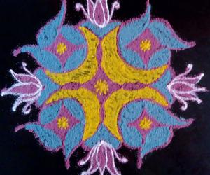Rangoli: Dotted Rangoli with 7-7 Straight dots 