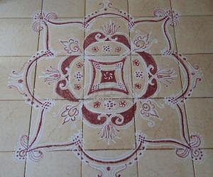 Iyengar Padi Kolam with Ricebatter for Samaveda Upakarma.