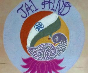 Rangoli: Republic Day Rangoli.  JAI HIND