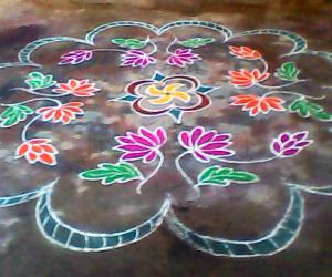 Rangoli: rangoli on kaanum pongal 2014