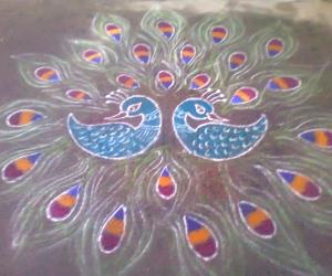 Rangoli: peacock rangoli