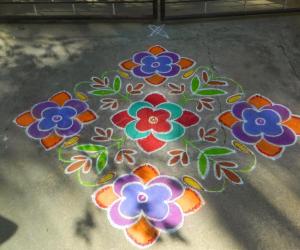 beautiful flowers rangoli
