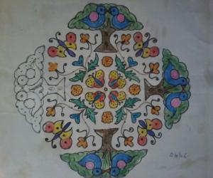 Rangoli: birds in a tree