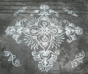 Rangoli: Chikku with decoration.