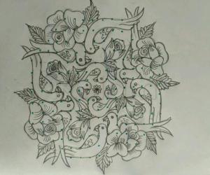 Parrot and rose......