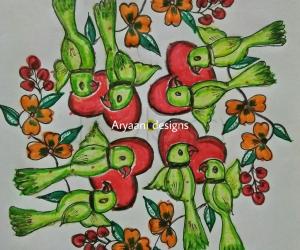 Rangoli: Lovely parrots..