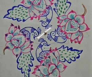Rangoli: Lotus with peacock....
