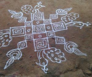Rangoli: Peacock Rangoli