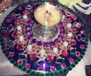Diya Stand with Old CD