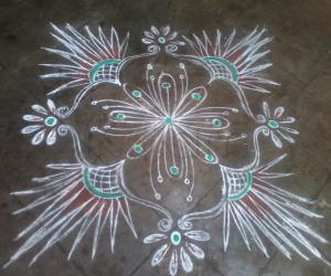 Fresh freehand rangoli!