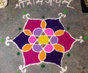 Geometric Flower Rangoli