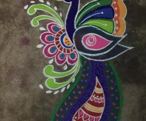 peacock rangoli