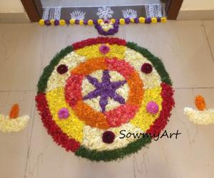 Rangoli: Onam Floral designs-Onam Pookalam
