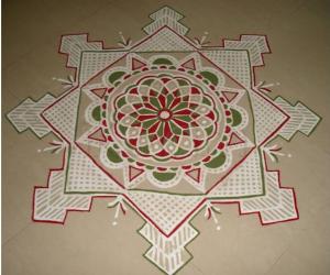 Padi Kolam with colours
