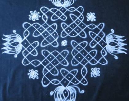 Dotted Kolam-Black and white