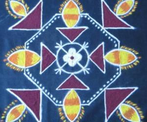 Rangoli: Dotted Kolam with colours