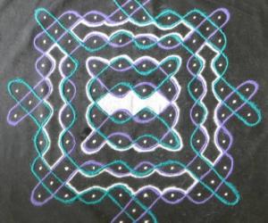 Dotted kolam -Colour chikku kolam