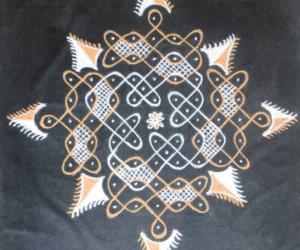 Dotted kolam -Colour chikku kolam