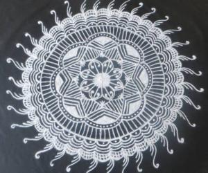 Rangoli: Free hand design in black and white