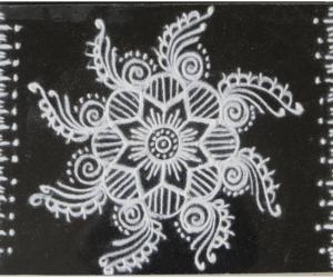 Rangoli: Free hand design in black and white