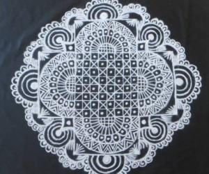 Rangoli: Free hand design in black and white
