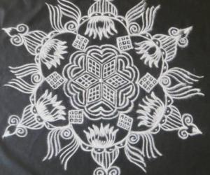 Rangoli: Free hand design in black and white