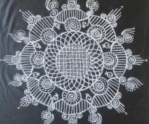 Rangoli: Free hand design in black and white