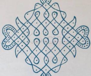 Rangoli: Dotted kolam -Colour chikku kolam