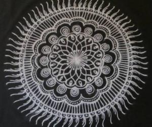 Rangoli: Free hand design in black and white