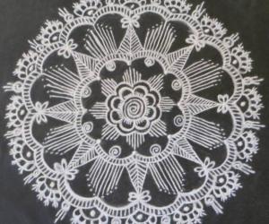 Rangoli: Free hand design in black and white