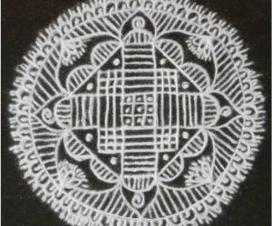Rangoli: Free hand design in black and white