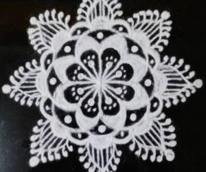 Rangoli: Free hand design in Black and White