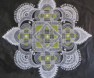 Rangoli: Free hand design in Black and White