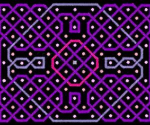 A rangOli with dots in seven rows and nine columns